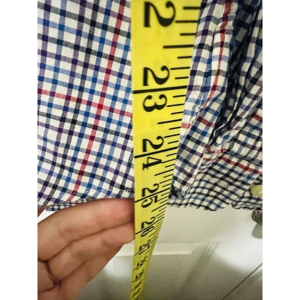 Polo Ralph Lauren Mens Size S Cotton Gingham Check Black/ Blue/ Red Dress Shirt